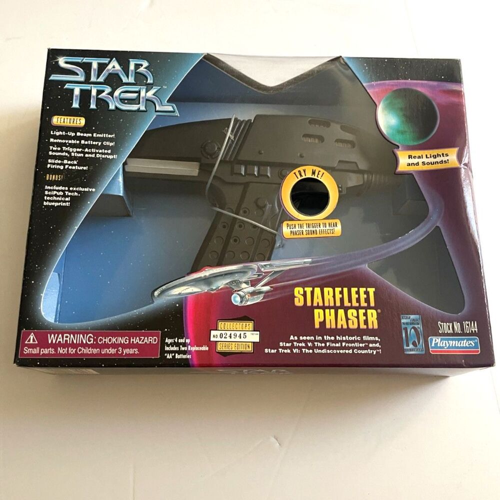 Star Trek VI Movie Electronic Starfleet Phaser 1997 Playmates #16144 Vintage Y2K